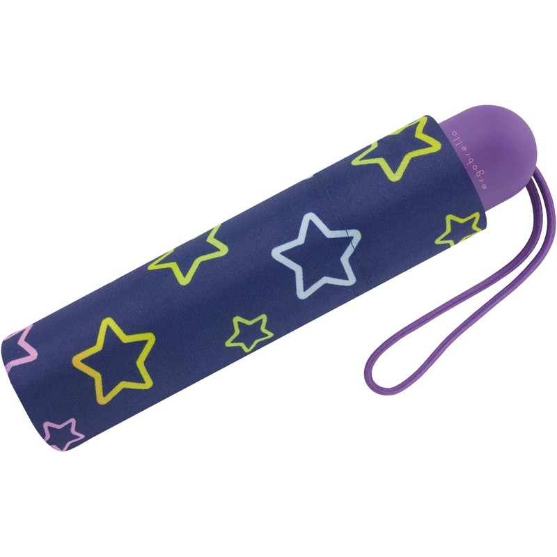 Ergobrella Children's Pocket Umbrella with Reflective Elements, glowing stars, Playful