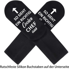 Jeasona Funny Socks Men's 43-46 Cotton Black Calf Length Socks, black-boss