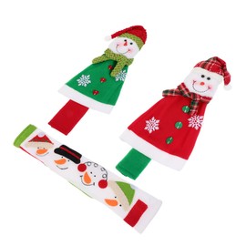 CORHAD Fridge Door Handle Protectors 3pcs Christmas Decor Snowman Pattern Durable Easy Fit