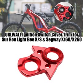 JESTOP Ignition Key Switch Cover, Key Set Ignition Lock Cylinder Cover for Sur Ron Light Bee X/S & Segway X160/X260, Dirt Bike Key Ring Cover Trim Decorative Cover Decor Plate (Red)