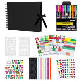 DIY Photo Album, A5 Photo Album for Gluing, Photo Book, Scrapbook Album, Ring Binder with Sticker, Scrapbook Photo Albums for Guest Book as Graduation Birthday Wedding Anniversary Gift 60 Pages