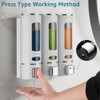 3-Chamber Wall Mounted Shower Dispenser - No Drilling Required