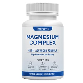 Magnesium Glycinate 4-in-1 Complex - Citrate, Malate & Taurate for Sleep, Tiredness, Muscles & Nervous System - 300mg Elemental Magnesium - High Strength, Chelated, Vegan - 120 Capsules - Made in UK