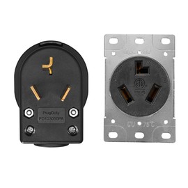 Strhowill NEMA 10-30P Plug & 10-30R Outlet Combo – 30A 250V Heavy-Duty Electrical Kit for Dryers, Ranges & Legacy Systems, ETL Listed with Industrial Nylon & Steel Construction