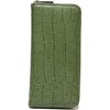 Belkut 1030212-F-130 Green Genuine Cowhide Leather Wallet, Round Zipper, Long