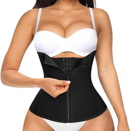 HTTDSLF Waist Trainer Corset, Womens Underbust Corset, Adjustable Hook & Eye Closure Tummy Tucker for Women Black
