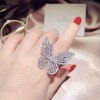 ZARD Large Butterfly Wings Ring with Clear Cubic Zirconia Accent