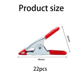 2 Inch Metal Spring Clamp Clips, Pack of 22 Spring Clamps, Wooden Clamps, Rubber Coated Tipped Grip Holder for Camping, Tarpaulins, Crafts, Woodworking, Model Building Tool