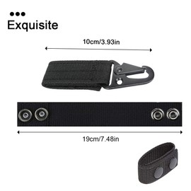 WeddHuis Pack of 8 10 Duty Belt Keeper Belt Holder Security Tactical Belt Police with 2 Pieces Belt Carabiner Nylon Belt Keeper for Camping Hiking Sports