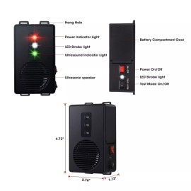 Loraffe Rodent Repellent Ultrasonic Under Hood Animal Repeller Battery Operated Rat S...