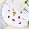 JIALEEY 60PCS Fruits Charm Assorted Gold Plated Enamel Mixed Apple