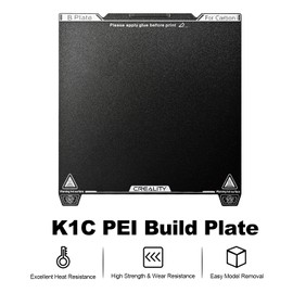 Creality K1C Textured Build Plate, 235x235mm PEI Sheet with Wipe Nozzle Flexible Spring Steel Bed Platform for K1C/K1/Ender 3/3 V2/3 V3/3 V3 KE/3 V3 SE/3 Pro/3 Neo/3 V2 Neo (Without Magnetic Base)