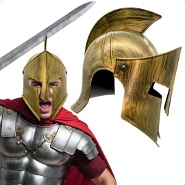 Casco Romano Color Bronce Plástico Disfraz Spartano Gladiador 300 Costume Fiesta Halloween GRUPO CARNAVALLIA