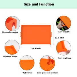 nestery 36 Inch Blackstone Griddle Cover - Upgraded Full-Coverage Silicone Grill Mat with Handle for Blackstone Griddle Accessories, Protects Griddles from Dirt for Outdoor BBQ (Orange)