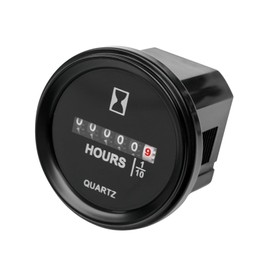 RileyFine Quartz Hour Meter Round Mechanical Timer Snap in Engine Hour Gauge for Snowmobile Auto Boat Automobile Lawn Tractor Pump Wood Chipper Marine Truck Vehicle Generator (L-AC110-250V)