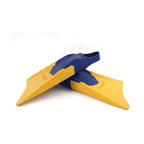 Churchill Makapuu Fins (Blue/Yellow) - Size: Medium/Large (M/L) - Perfect for catching waves, whether bodyboarding, swimming, travel fins, bodysurfing, casual swimmers or tight space snorkeling ect.