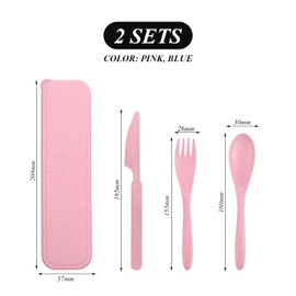 2 Crockery Sets, Simple Plain Tableware, Reusable Crockery Set, Practical Travel Tableware, Suitable for Office, School and Camping