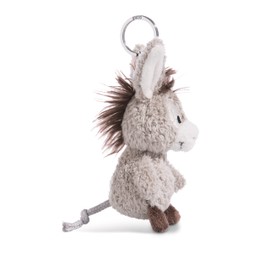 NICI 49030 Donkey Donkeylee 10cm Grey-Sustainable Companion Cuddly Animal Pendant Lanyard, Ring & Key Holder