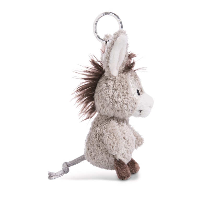 NICI 49030 Donkey Donkeylee 10cm Grey-Sustainable Companion Cuddly Animal Pendant
