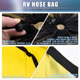 X AUTOHAUX RV Sewer Hose Storage Bag Waterproof RV Hose Storage Bag RV Accessories Bag Camper Utility Bag Yellow