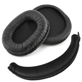 Geekria Earpad + Headband Compatible with SONY MDR-7506, MDR-V6, MDR-CD900ST Headphone Replacement Ear Pad + Headband Cover/Ear Cushion + Headband Protector Earpads Repair Parts (Black)