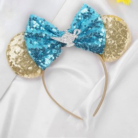Stylish Mouse Ears Bow Headbands, Glitter Hairbands for Women Girls Kids Party Decoration Christmas Cosplay Costume