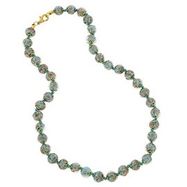 GlassOfVenice Murano Glass Sommerso Necklace - Ice Champagne
