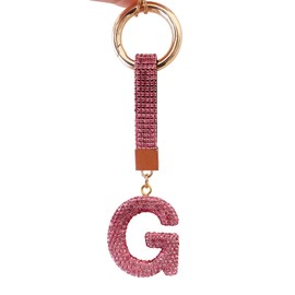 ZVRSUA Key Ring Letter for Women and Girls, Key Fob Pink, Gliter, Accessories for Keys/Car Keys/Backpacks and Handbags, Gifts for Women, pink, Unit size