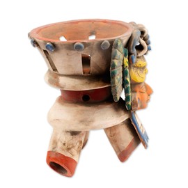 NOVICA Incense Holder, 10" H x 7.75" W x 8.25" D, Earthtone