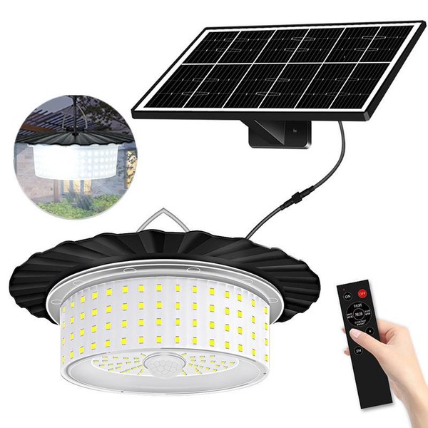 Solar Powered Pendant Light 244-LED Outdoor Sensor Light with 5