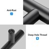 3 Pack Matte Black Cabinet Knobs 2 Inch - Black