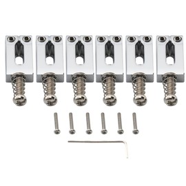 Musiclily Pro 10.5mm Modern Style Zinc Alloy Bridge Saddles for Strat Tele Electric Guitar, Chrome (Set of 6)