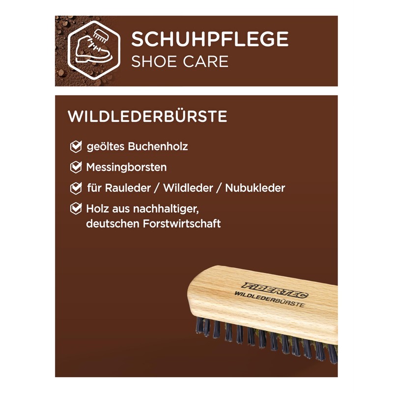 Fibertec Brass Bristle Brush for Suede / Suede / Nubuck