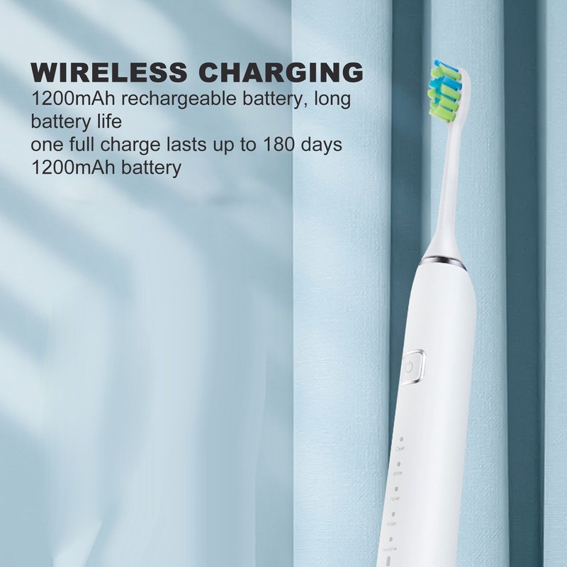 Electric Tooth Brush 5 Modes IPX7 Waterproof Charging Base 1200mAh