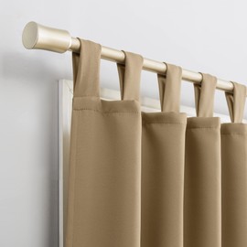 Sun Zero Easton Energy Saving Blackout Tab Top Curtain Panel, 40" x 84", Taupe