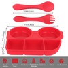 Nalchois Silicone Kid Plate with Suction, Toddler Plates with Spoon