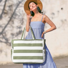 oscaurt Beach Bag Large Tote Bag Women's Handbag Shoulder Bag Beach Bag XXL Family Travel Bag Sports Bag Bath Bag Sauna Bag Gifts for Women, A-light green, XXL, Contemporary