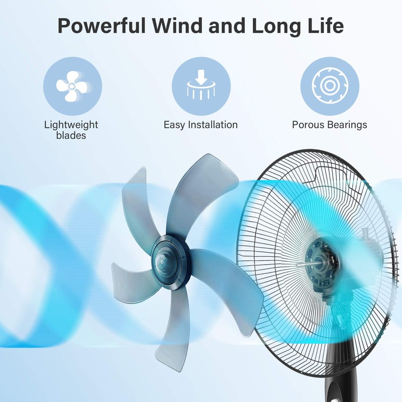 Simple Deluxe Oscillating 16″ 3 Adjustable Speed Pedestal Stand Fan