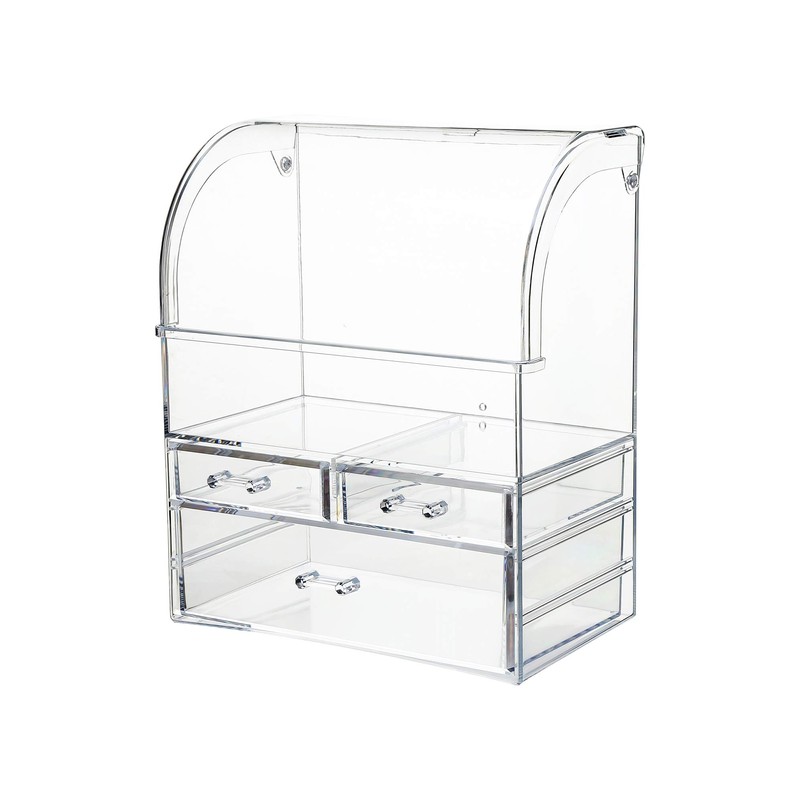 MOOCHI Clear Professional Large Cosmetic Makeup Organizer Bathroom Storage Display