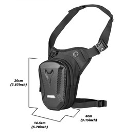 CalmGeek Leg Bag and Bum Bag 2 in 1, Thigh Bag Motorcycle Bag Motorcycle Leg Bag for Men and Women, Hard Shell Leg Bag, for Motorcycle, Riding, Hiking, Fishing (Black), black