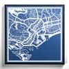 Singapore Paper Cut Map White 30x30 cm Paper Art