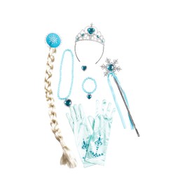 Ciao - Snow Princess disguise kit (tiara, wall, necklace, ring, gloves, braid with clip)
