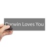 CafePress Darwin Loves You 10"x3" Rectangle Vinyl Bumper Sticker Car