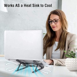 Soporte para Laptop, Base Laptop Stand Ajustable Plegable Aluminio Enfriador para Macbook, PC Computadora,HP, DELL, Lenovo, ThinkPad etc.