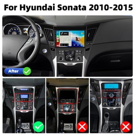 SIXTOP 4G+64G Android Car Stereo for Hyundai Sonata 2010-2015 with Carplay Android Auto Mirror Link 9 inch Touch Screen 1280 * 720 Bluetooth 5.0 FM/RDS DSP 32EQ WiFi GPS Change Desktop Theme AI Voice