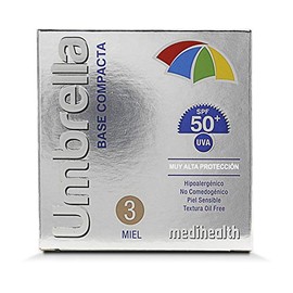 Umbrella Foto Protector SPF 50+ | protector solar en polvo | Base Compacta bloquea el 98% de la radiación solar | acabado mate natural antiedad | tono miel | caja con estuche de 11gr