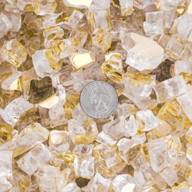 onlyfire Onlyfire 10 pounds Fire Glass for Propane Fire Pit and Gas Fireplace, 1/2 Inch Reflective Firepit Glass Rocks for Fire Pit Table and Fire Bowl, High Luster Gold