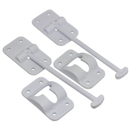 H. Bowes 2 Pack: RV T-Style Door Holder Catch 6" for Latch Holder Camper Trailer Cargo Hatch White