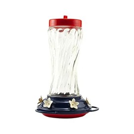 Woodlink Patriotic Swirl Glass Hummingbird Feeder, 16 oz.