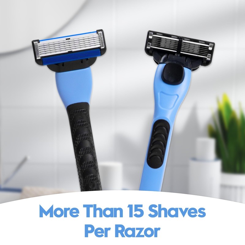Phafaloop 6-Blade Men's Razor with Dual Lubrication, Shaving Kit for